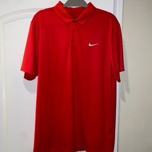 Red Nike Dri-Fit Golf Polo T-shirt